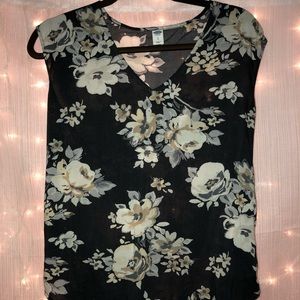floral thick strapped tank top
